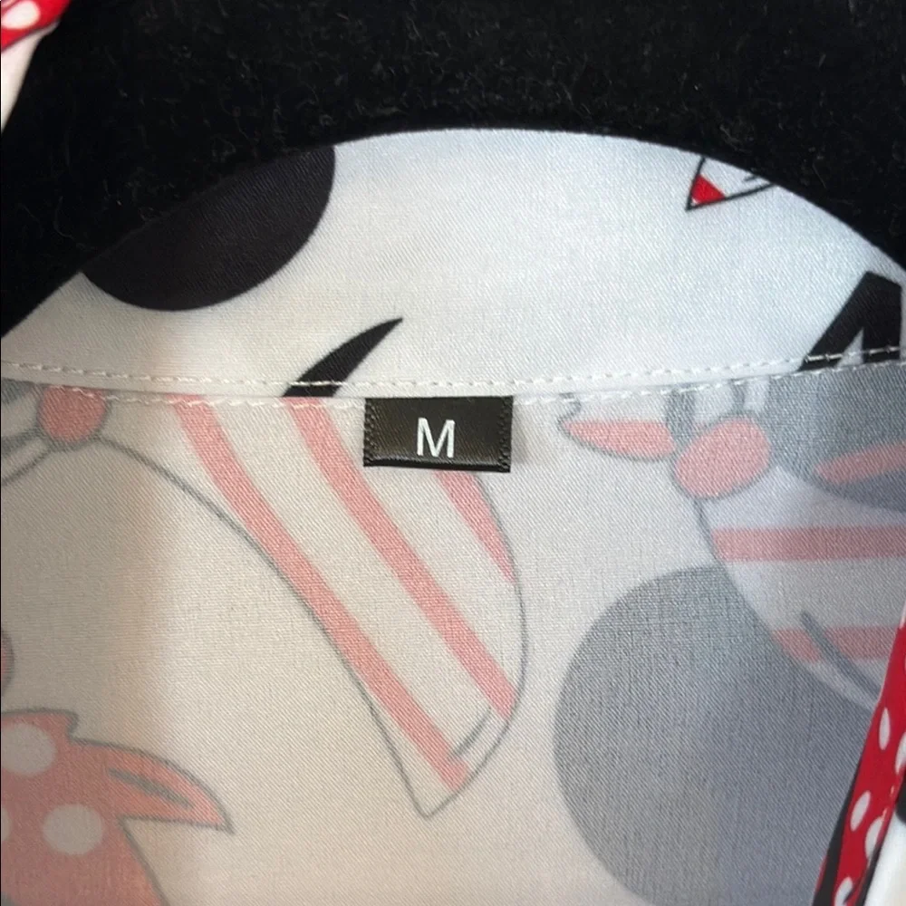 Disney Men's Ahoy Mickey Mouse Shirt - Red and Black Pirate unisex medium - Picture 3 of 5